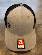 Load image into Gallery viewer, Gray Flexfit Trucker Cap with Black Mesh Back
